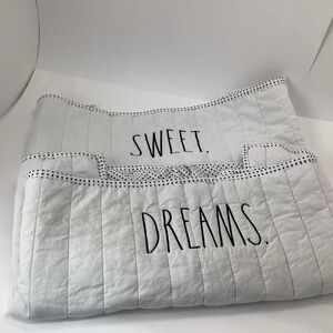 Rae Dunn White Quilted Standard Pillow Shams - Sweet Dreams